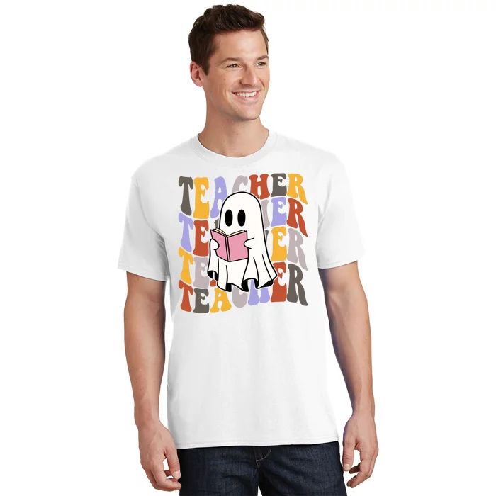 Teacher Retro Halloween Ghost T-Shirt