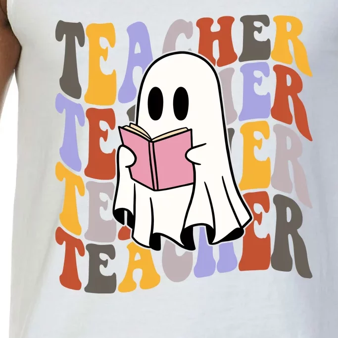 Teacher Retro Halloween Ghost Comfort Colors® Tank Top