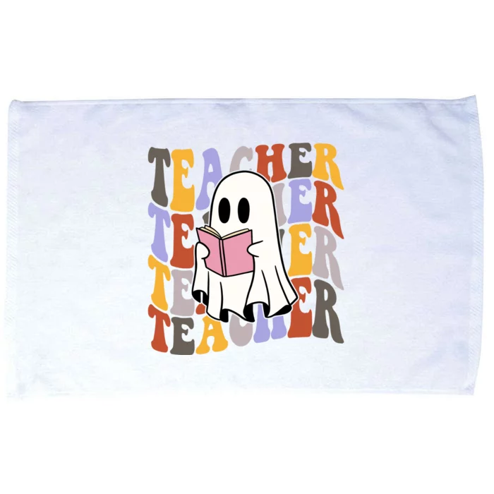 Teacher Retro Halloween Ghost Microfiber Hand Towel