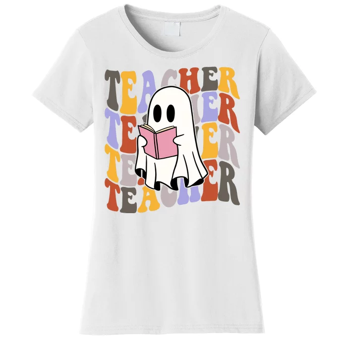 Teacher Retro Halloween Ghost Women's T-Shirt