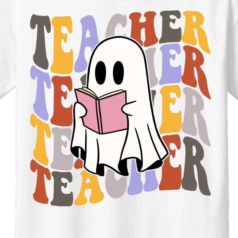 Teacher Retro Halloween Ghost Kids T-Shirt