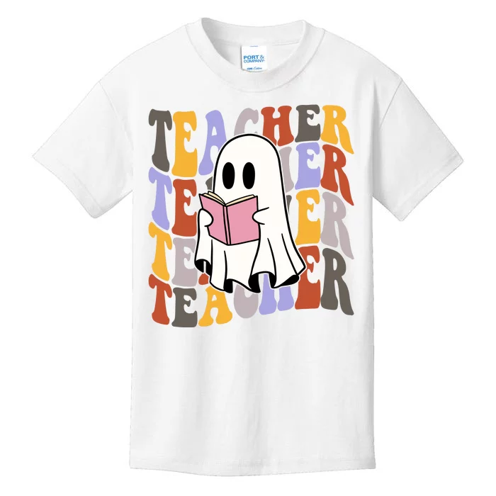 Teacher Retro Halloween Ghost Kids T-Shirt