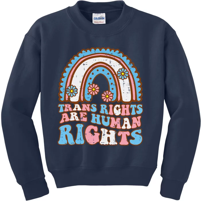 Transg Rights Human Rights Retro Transg Lgbt Women Girl Kids Sweatshirt