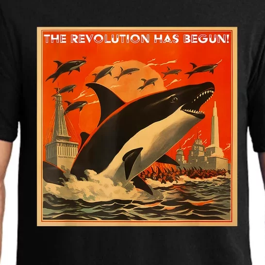 The Revolution Has Begin White Gladis Orcas Eat The Rich Pajama Set