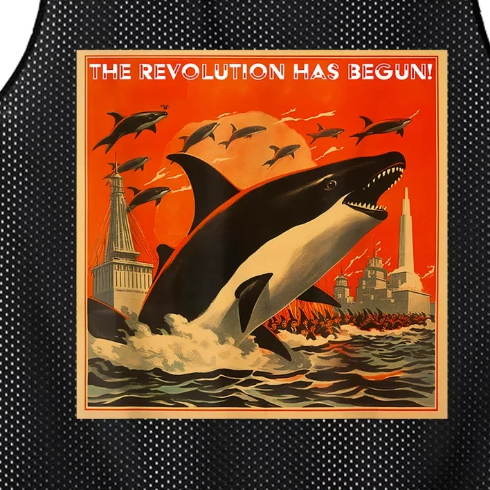 The Revolution Has Begin White Gladis Orcas Eat The Rich Mesh Reversible Basketball Jersey Tank