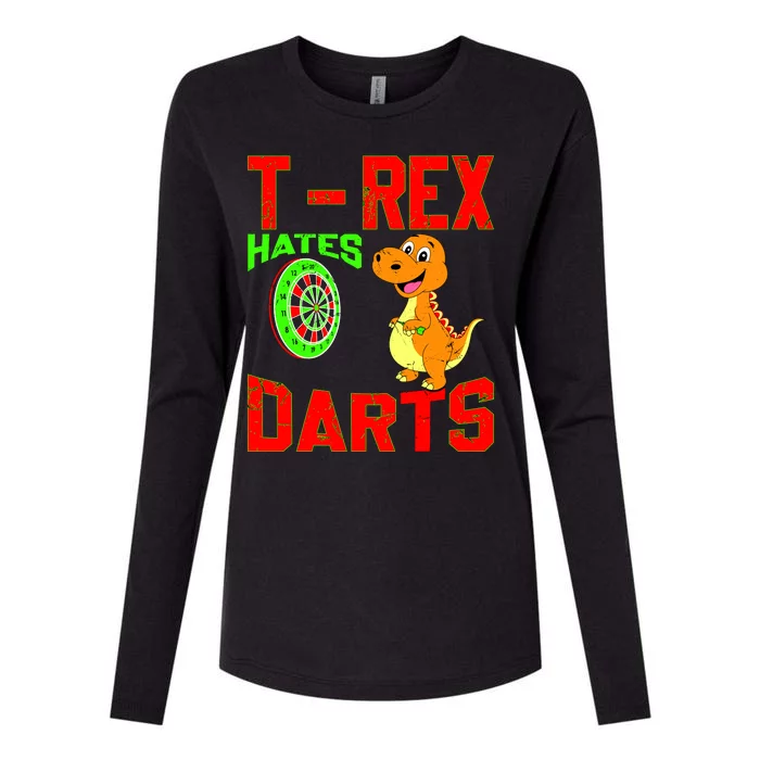 T Rex Hates Darts Womens Cotton Relaxed Long Sleeve T-Shirt