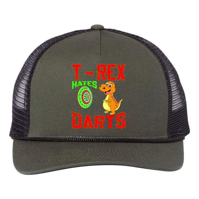 T Rex Hates Darts Retro Rope Trucker Hat Cap