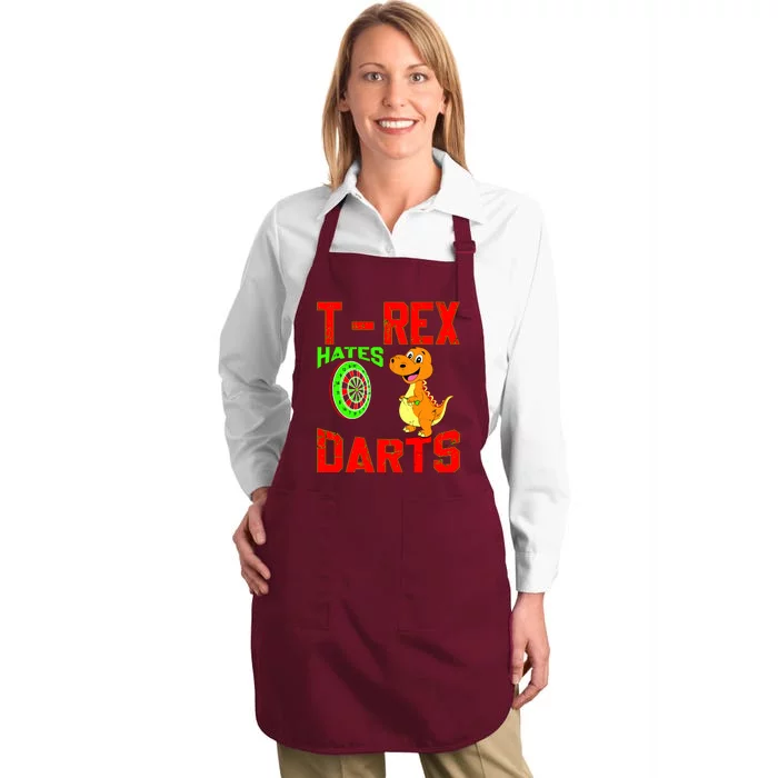 T Rex Hates Darts Full-Length Apron With Pocket