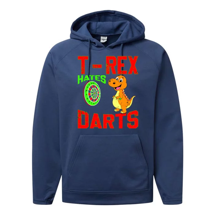 T Rex Hates Darts Performance Fleece Hoodie