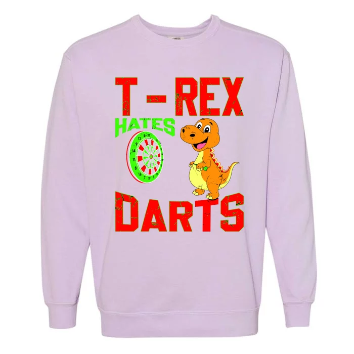 T Rex Hates Darts Garment-Dyed Sweatshirt