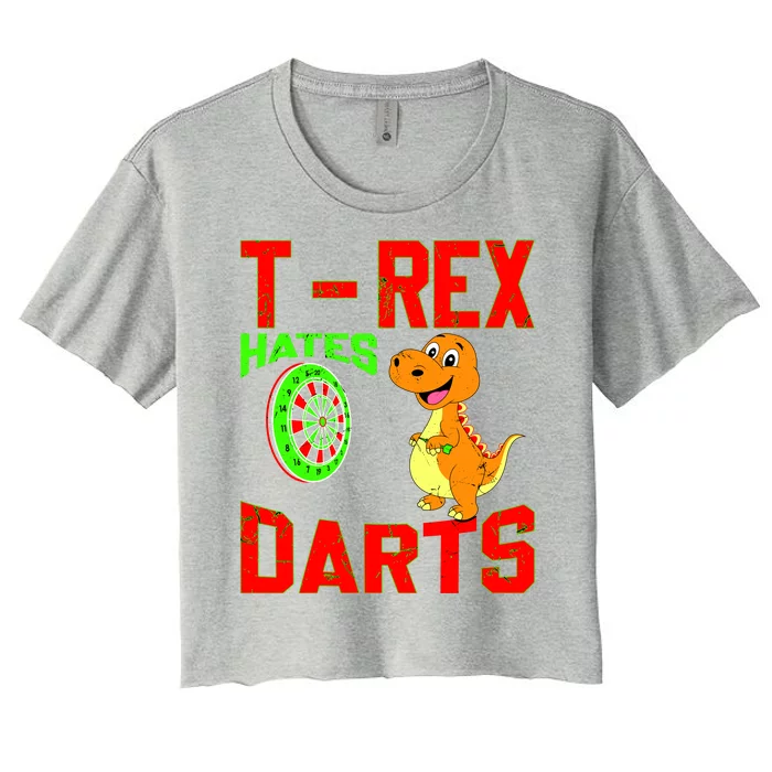 T Rex Hates Darts Women's Crop Top Tee