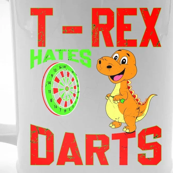 T Rex Hates Darts Front & Back Beer Stein