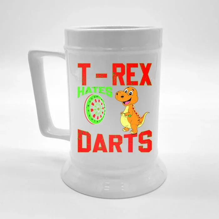 T Rex Hates Darts Front & Back Beer Stein