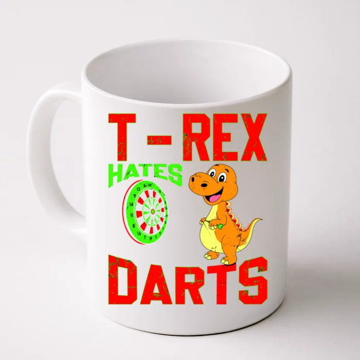 T Rex Hates Darts Front & Back Coffee Mug