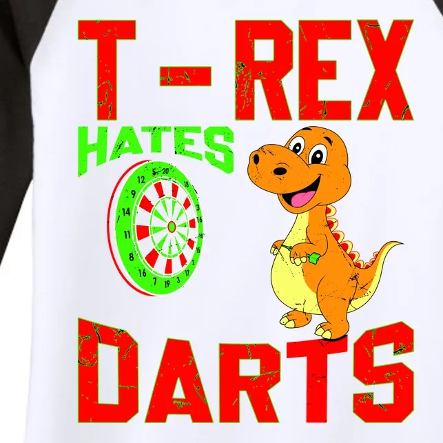 T Rex Hates Darts Women's Tri-Blend 3/4-Sleeve Raglan Shirt