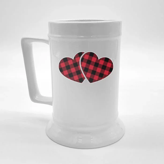 Two Red Hearts Valentine's Day Celebration Chocolate Lover Gift Front & Back Beer Stein