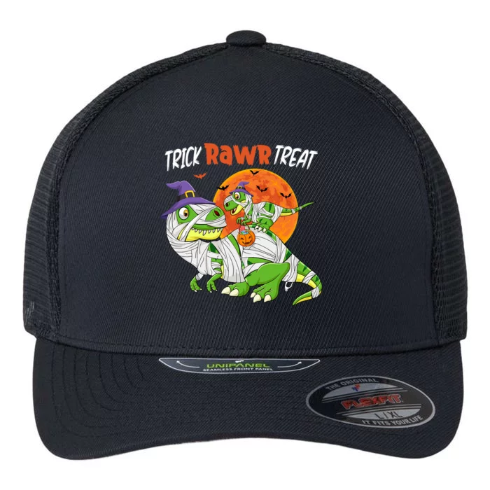 Trick Rawr Halloween Treat Pumpkin Dinosaur Mother T Rex Cool Gift Flexfit Unipanel Trucker Cap