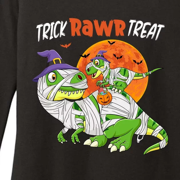 Trick Rawr Halloween Treat Pumpkin Dinosaur Mother T Rex Cool Gift Womens CVC Long Sleeve Shirt