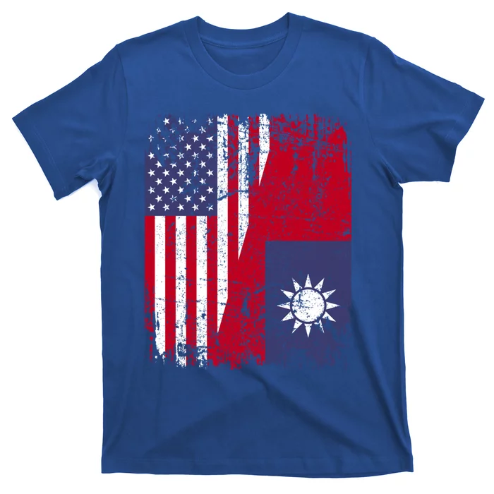 Taiwanese Roots Half American Flag Usa Taiwan Flag Gift T-Shirt