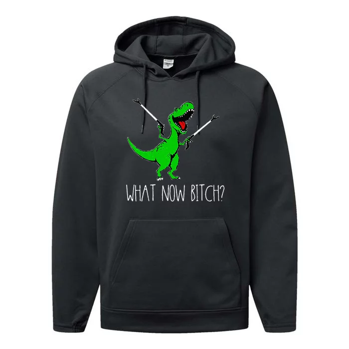 T Rex Hates CPR Dinosaurs Funny Nurse Performance Fleece Hoodie