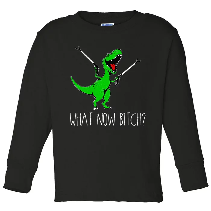 T Rex Hates CPR Dinosaurs Funny Nurse Toddler Long Sleeve Shirt