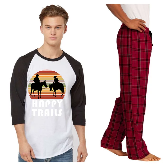 Trail Riding Horse Lover Gift For Cow Cow Gift Raglan Sleeve Pajama Set