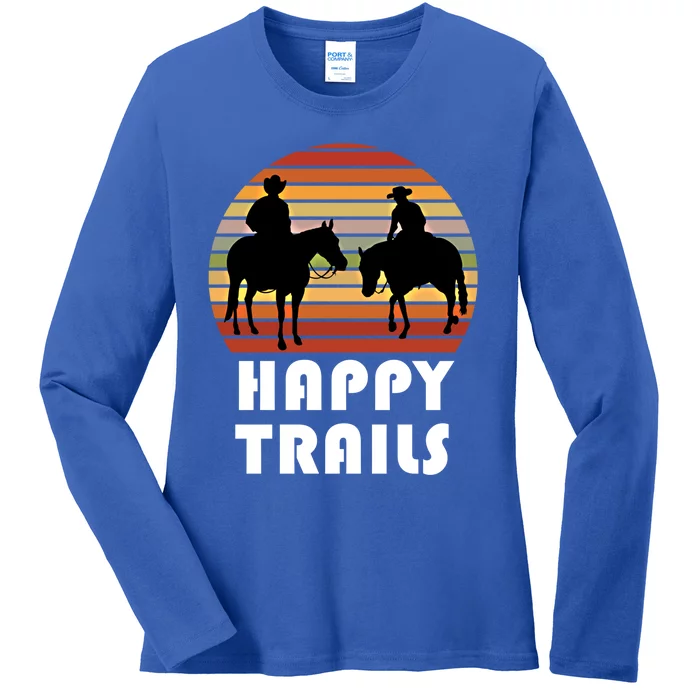 Trail Riding Horse Lover Gift For Cow Cow Gift Ladies Long Sleeve Shirt