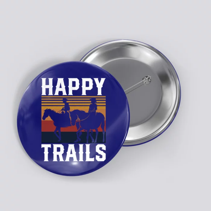 Trail Riding Horse Lover Horseback For Cow Cow Gift Button