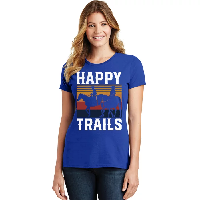 Trail Riding Horse Lover Horseback For Cow Cow Gift Women's T-Shirt