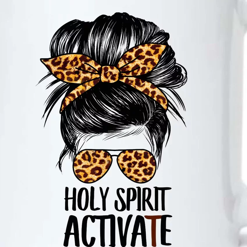 Trendy Religious Holy Spirit Cool Mom Life Leopard Print Black Color Changing Mug