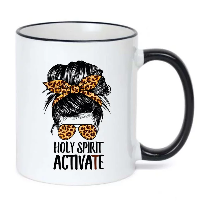 Trendy Religious Holy Spirit Cool Mom Life Leopard Print Black Color Changing Mug