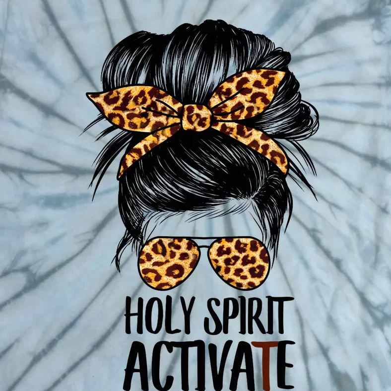 Trendy Religious Holy Spirit Cool Mom Life Leopard Print Tie-Dye T-Shirt