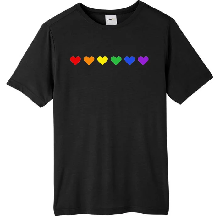 Tiny Rainbow Hearts Subtle Pride Month Flag ChromaSoft Performance T-Shirt