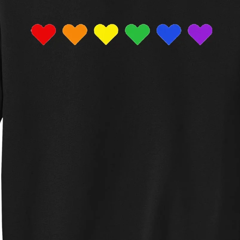 Tiny Rainbow Hearts Subtle Pride Month Flag Tall Sweatshirt