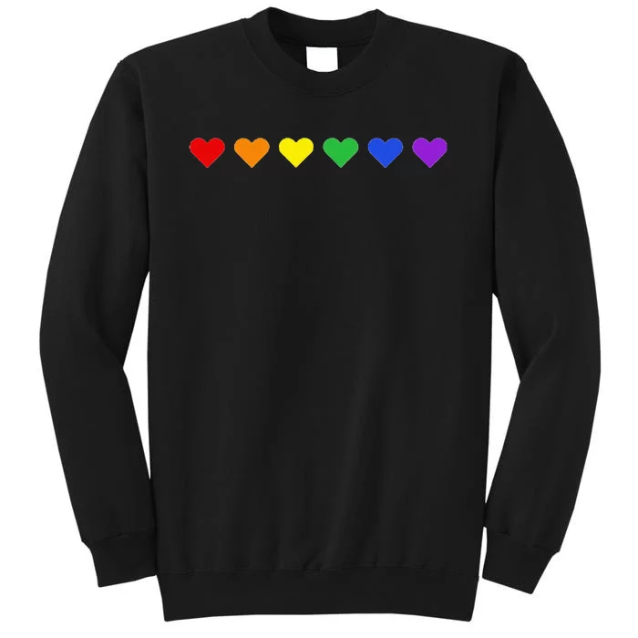 Tiny Rainbow Hearts Subtle Pride Month Flag Tall Sweatshirt