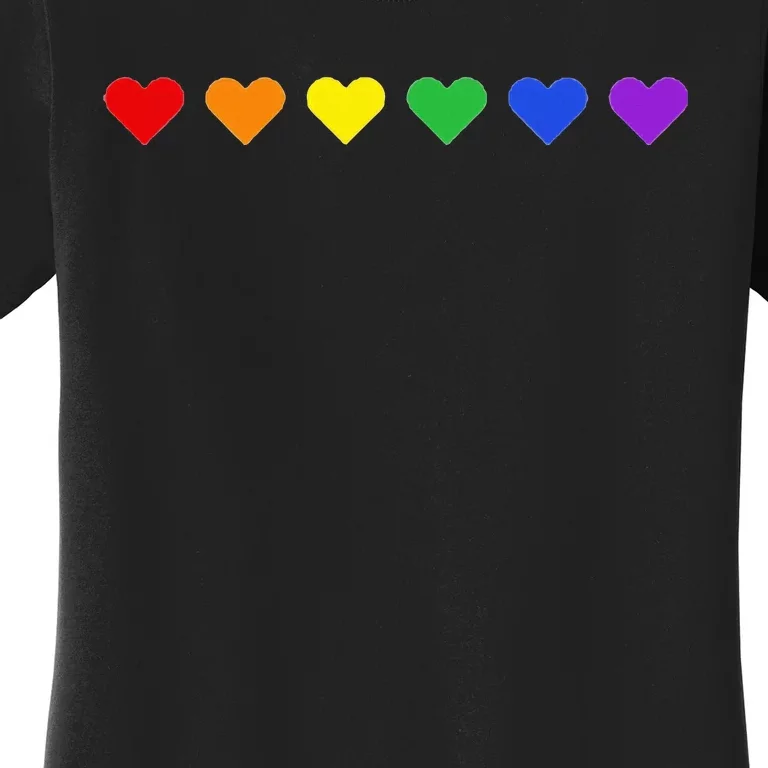 Tiny Rainbow Hearts Subtle Pride Month Flag Women's T-Shirt