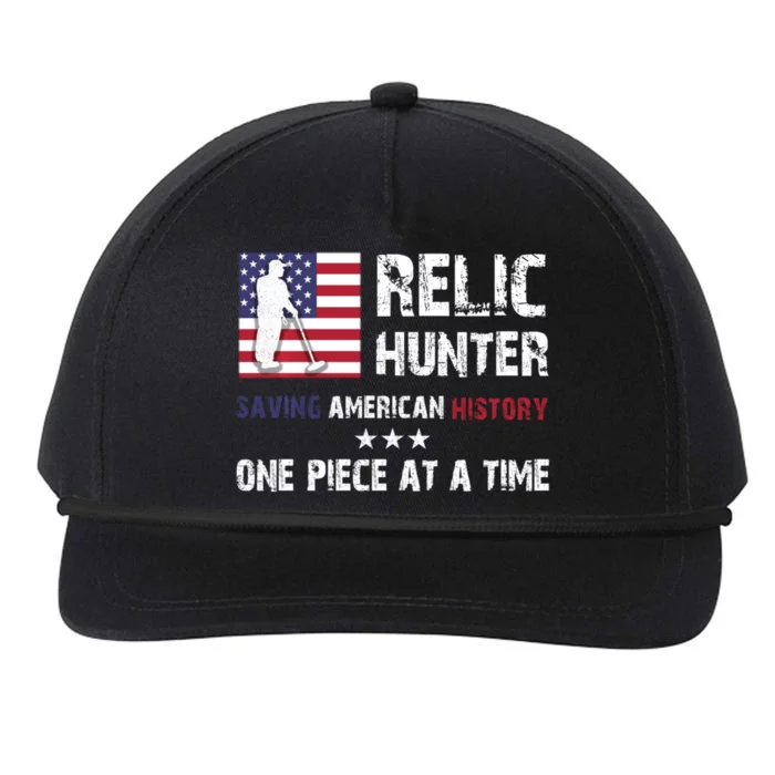 Trending Relic Hunter Metal Detector Treasure Hunting Us Flag Snapback Five-Panel Rope Hat