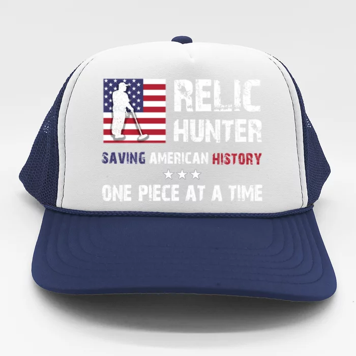 Trending Relic Hunter Metal Detector Treasure Hunting Us Flag Trucker Hat