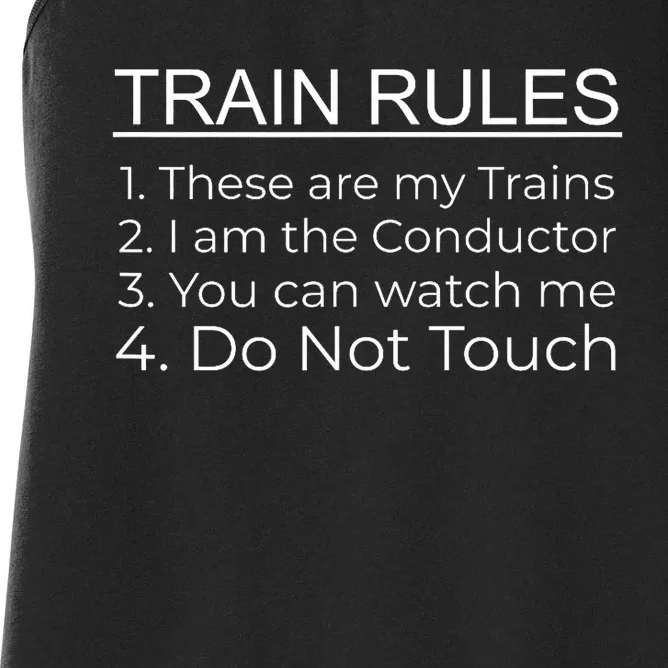 Train Rules Ho O G N Gauge Train Track Women's Racerback Tank