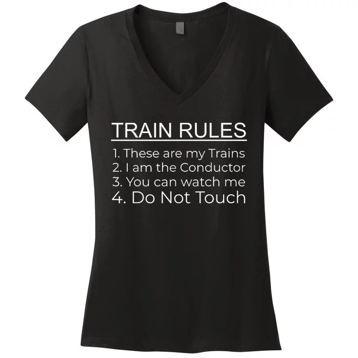 Train Rules Ho O G N Gauge Train Track Women's V-Neck T-Shirt