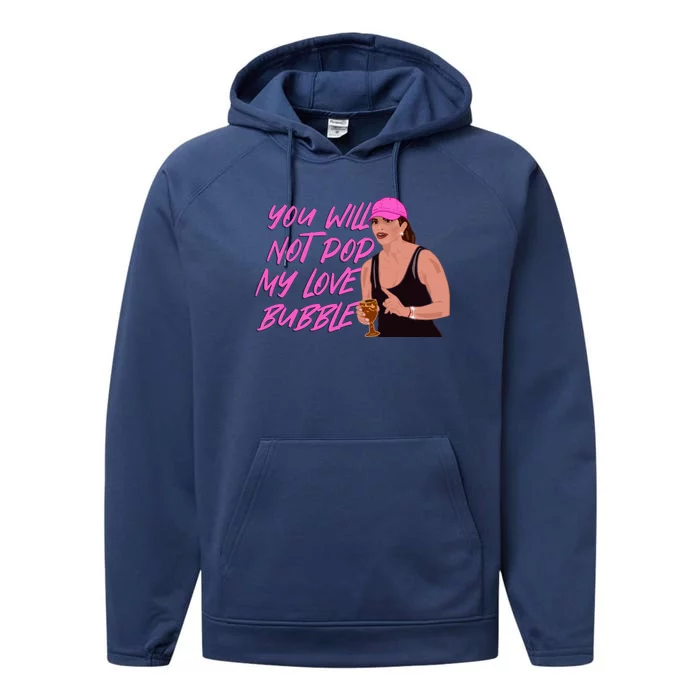 The Real Housewives Of New Jersey Teresa Giudice You Will Not Pop My Love Bubble Performance Fleece Hoodie