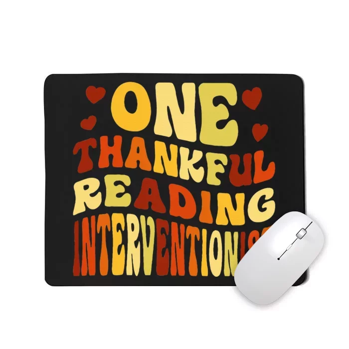 Thankful Reading Interventionist Vintage Thanksgiving Mousepad