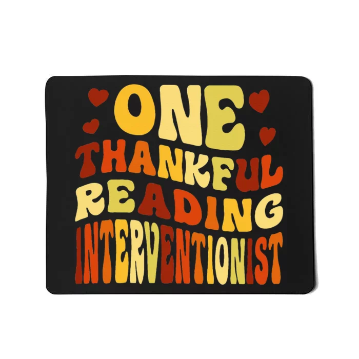 Thankful Reading Interventionist Vintage Thanksgiving Mousepad