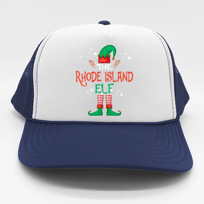 The Rhode Island Elf Matching Family Group Christmas Funny Costume Xmas Trucker Hat