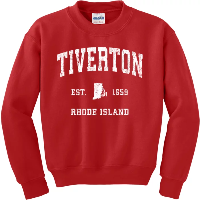 Tiverton Rhode Island Ri Vintage Established Athletic Sports Kids Sweatshirt