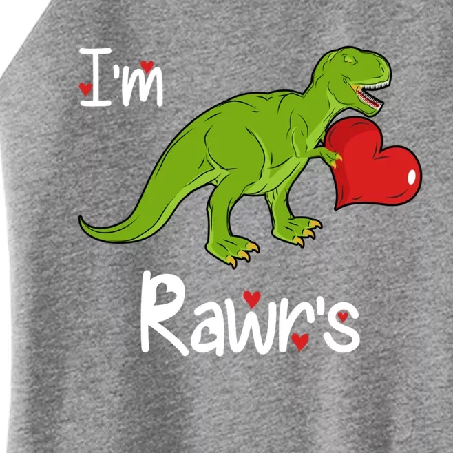 T Rex I'm Yours (Rawr's) Valentine's Day Dinosaur Gift Funny Gift Women’s Perfect Tri Rocker Tank