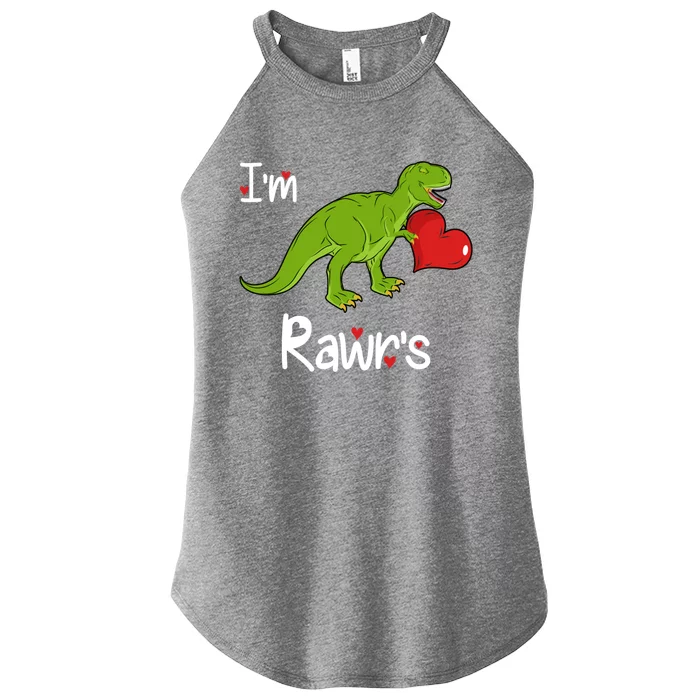 T Rex I'm Yours (Rawr's) Valentine's Day Dinosaur Gift Funny Gift Women’s Perfect Tri Rocker Tank