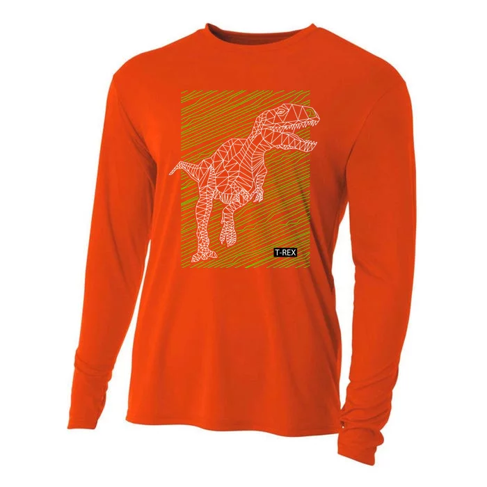 T Rex Illustration Cooling Performance Long Sleeve Crew