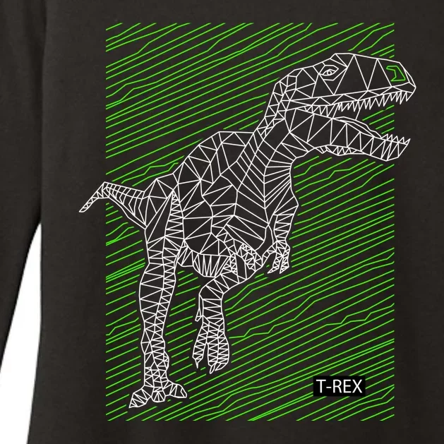 T Rex Illustration Womens CVC Long Sleeve Shirt