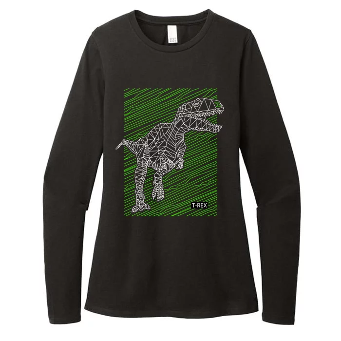 T Rex Illustration Womens CVC Long Sleeve Shirt